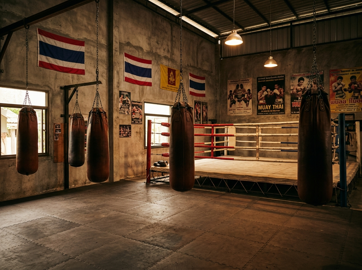 Fighters sparring in the ring