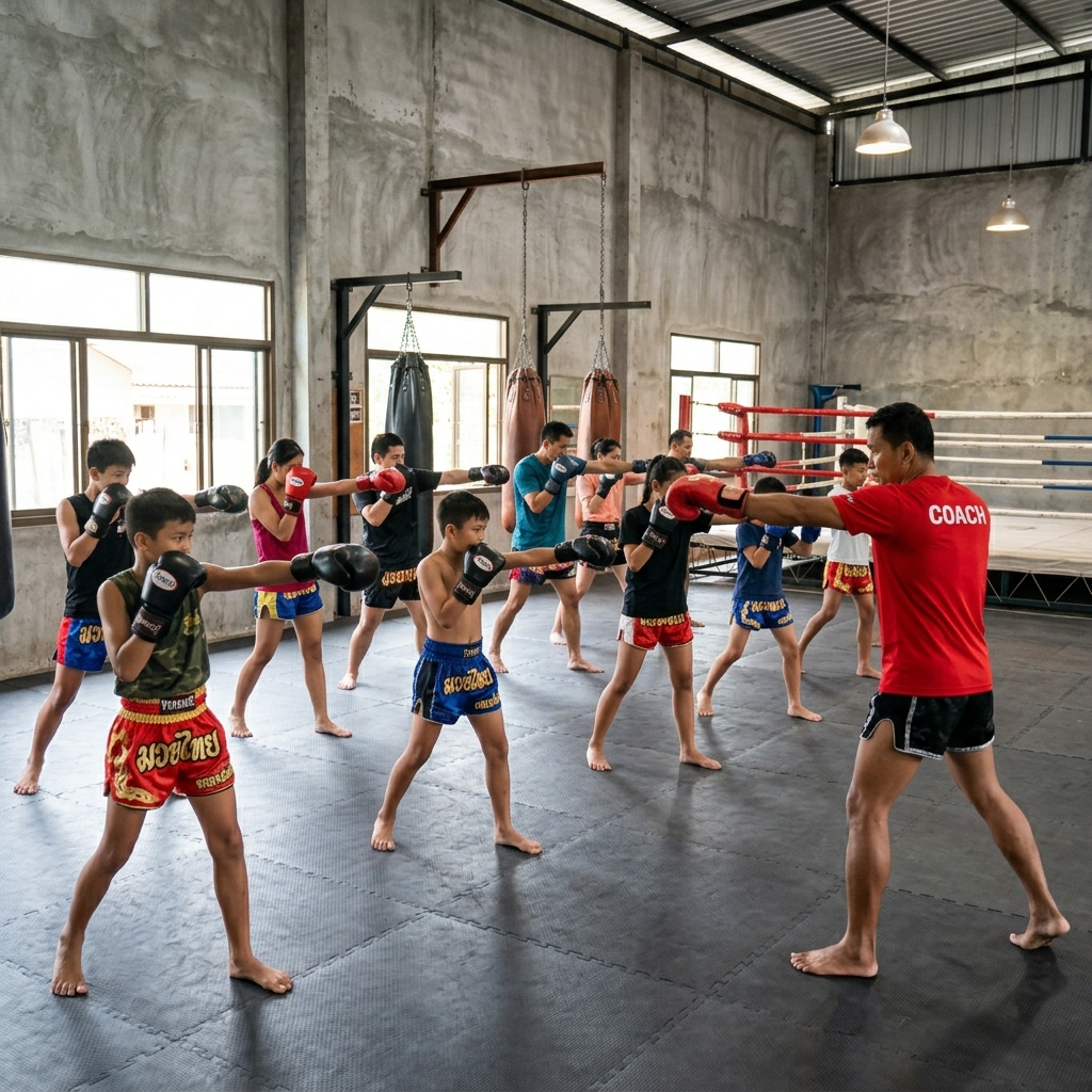 Beginner class on the training floor