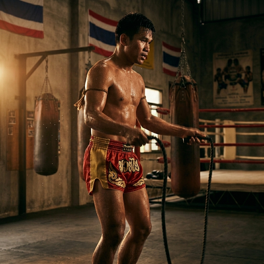 Fighter celebrating a competition win